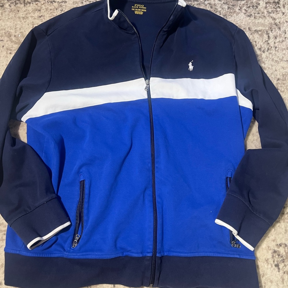 Polo by Ralph Lauren Men's Navy and Royal Blue Bomber Jacket